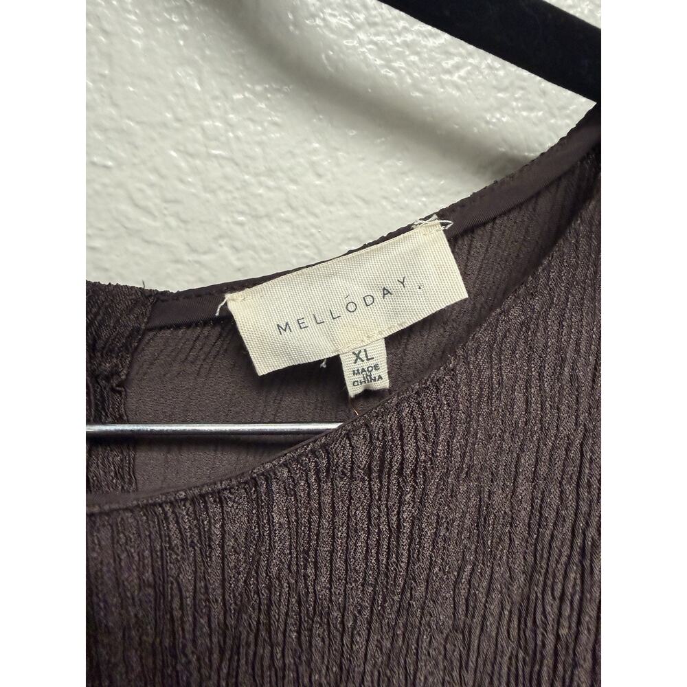 NWT Mellowday Brown Top Blouse Button Up Backside Career - Dressy Size CL - Picture 5 of 9